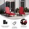 Merrick Lane Solvang Set of 2 Indoor/Outdoor Adjustable Adirondack Loungers with Fold Out Cupholders- Recycled All-Weather Indoor/Outdoor HDPE Lounge Chairs